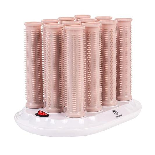 CALISTA Ion Hot Rollers for Long Hair | Hair Roller Clips Included | Heats to 230°F | Dual Voltage | Add Hands-Free Curls, Waves, and Volume (Pink, Long - 12)-Velvo Beauty
