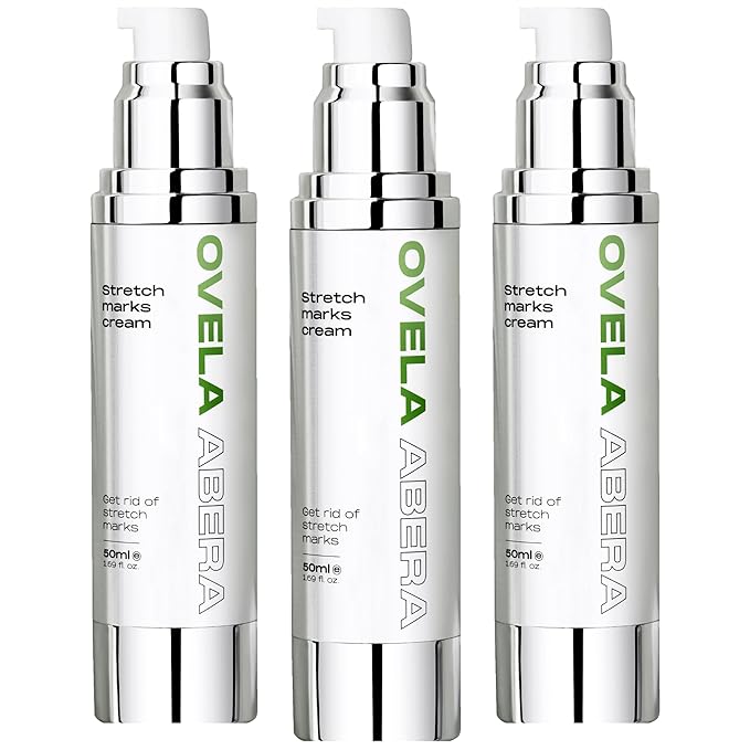 Abera Ovela Maternity Stretch Mark Cream for Pregnancy and Weight Fluctuations, Stretch Mark Treatment Pregnancy Must Haves, Deep Stretch Mark Removal, All Skin Types, 1.69 fl oz, Set of 3-Velvo Beauty