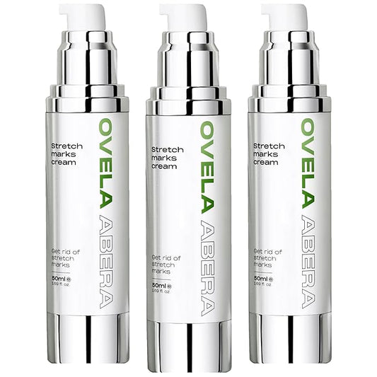 Abera Ovela Maternity Stretch Mark Cream for Pregnancy and Weight Fluctuations, Stretch Mark Treatment Pregnancy Must Haves, Deep Stretch Mark Removal, All Skin Types, 1.69 fl oz, Set of 3-Velvo Beauty