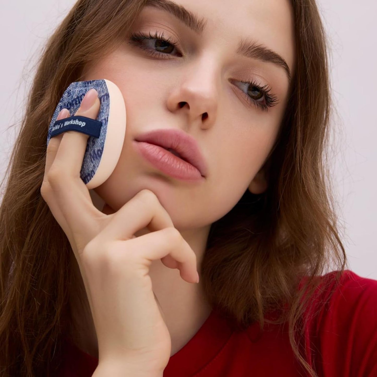 Momo's Workshop Makeup Sponge for Foundation, Soft Makeup Blending Puff Reusable, Foundation Puff for Natural Finish & Long-lasting 1PCS Blue-Velvo Beauty