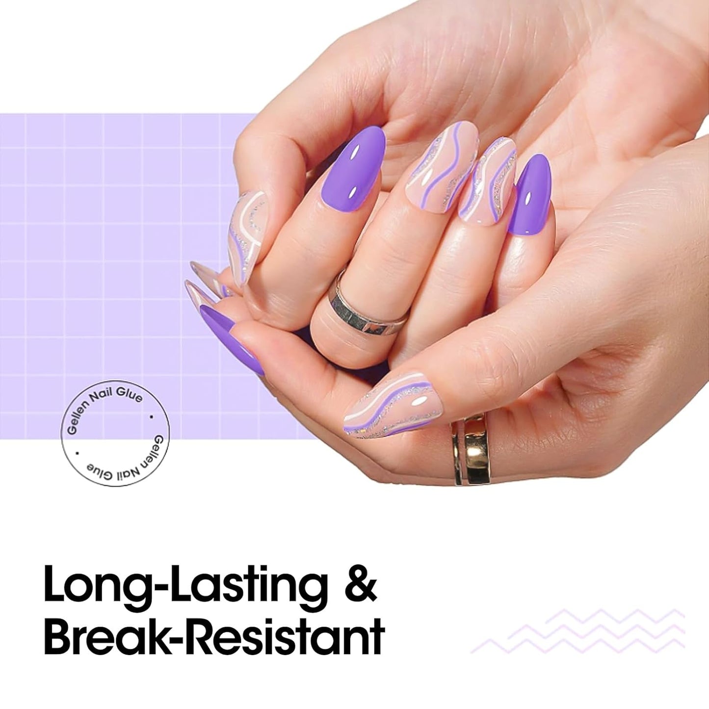 Gellen 4 in 1 Nail Glue for Nail Tips, 18ML Nail Gel Glue for Soft Gel Nails Tips and Clear Press on Nails, Long Lasting Easy Nail Extension Gel, UV Led Lamp Needed-Velvo Beauty