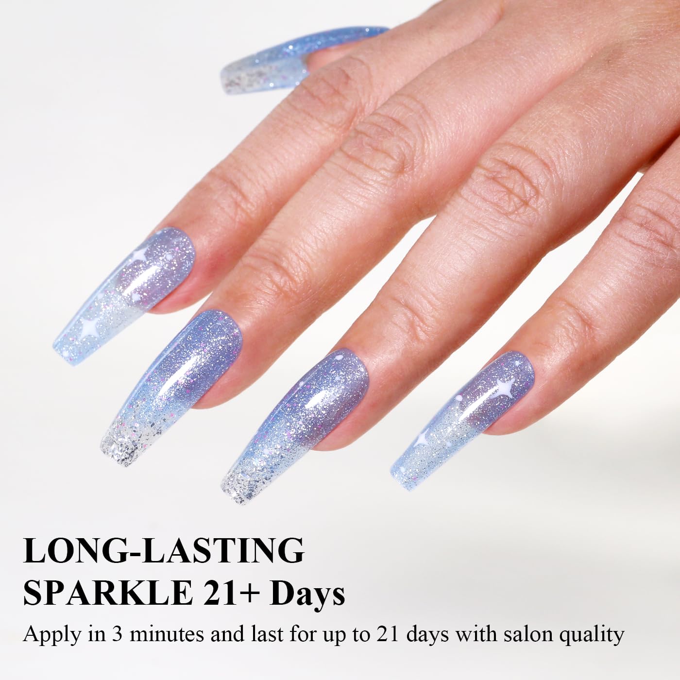 Imtiti Glitter Gel Nail Polish, Light Blue Iridescent Glitter Gel Polish Diamond Shimmer Sparkle Soak Off UV LED Nail Gel Polish Autumn Winter Gel Polish Manicure Gel Nail Kit 10ML-Velvo Beauty