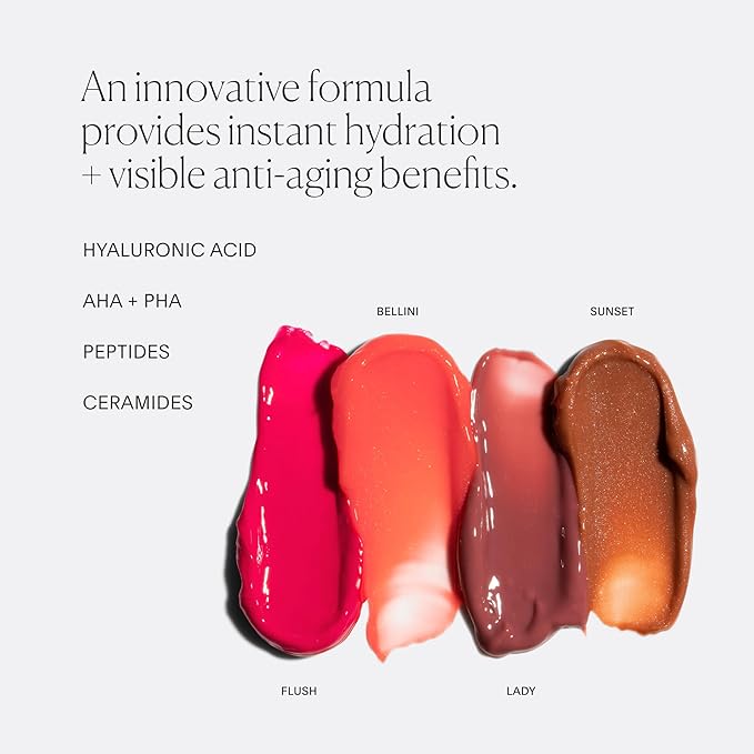 U Beauty The PLASMA Tinted Lip Compound - Anti-Wrinkle & Anti-Aging Treatment - Shimmery Plumping Lip Gloss, Hyaluronic Acid, Shea Butter, Salicylic Acid & Peptides Deeply Hydrate, Sunset - 15 mL-Velvo Beauty