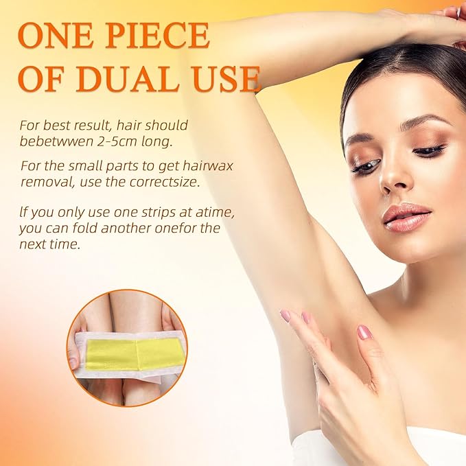 Wax Strips for Hair Removal, Waxing Kit For Women, 60 Pcs - 40 Body Wax Strips, 20 Pcs for Face, 6 Cleansing Oil Towelettes Suitable for Face/Legs/Underarms/Bikini-Velvo Beauty