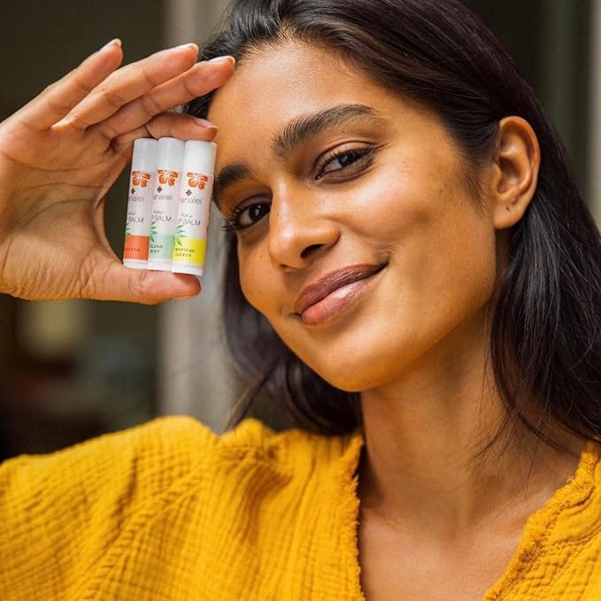 Hanalei Mint Lip Balm and Moisturizer - Natural Kukui Oil, Beeswax Lip Moisturizer - Hydrates, Soothes Dry, Chapped Lips - Made in USA - Island Mint Flavor-Velvo Beauty