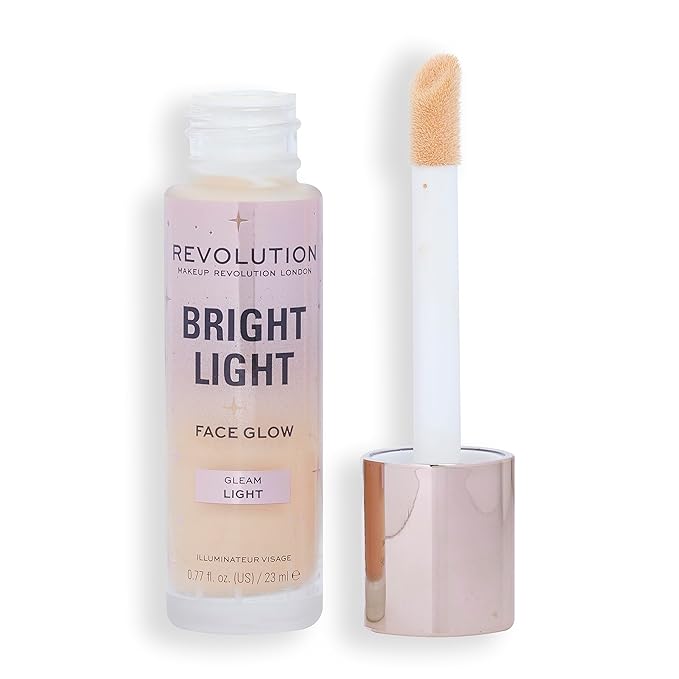 Revolution, Bright Light Face Glow, Lightweight & Brightening Multi-Use Skin Tint, Illuminating and Natural Glow Finish, Gleam Light, 0.77 Fl. Oz-Velvo Beauty