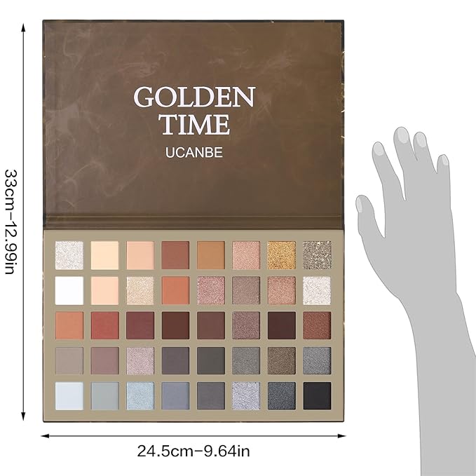 UCANBE Nude Eyeshadow Palette + 15 PCS Makeup Brushes Set, 40 Color Matte Shimmer Glitter Eye Shadow, Neutral Black Dark Grey Smoky Make Up Pallet Gift Kit Highly Pigmented Long Lasting Waterproof-Velvo Beauty