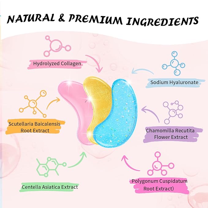 Eye Masks (36 Pairs) - Caffeine, Retinol, 24K Gold for Puffiness, Dark Circle, Wrinkles, Fine Lines - Firming Eye Gel Pads, Great for Holiday Gifts and Personal Use-Velvo Beauty