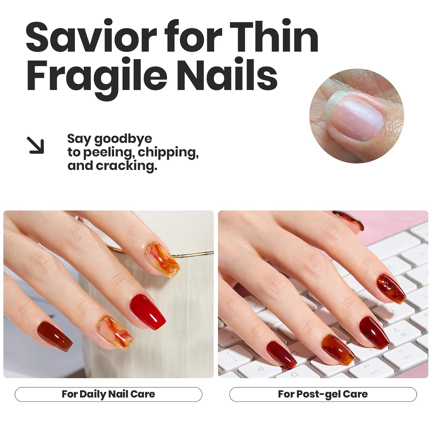 Beetles Fall Nail Polish Set - Golden Harvest 6 Colors Quick Drying Long-Lasting Burgundy Red Orange Jelly Glitter Nail Polish for DIY At-Home Manicure Gift for Women-Velvo Beauty