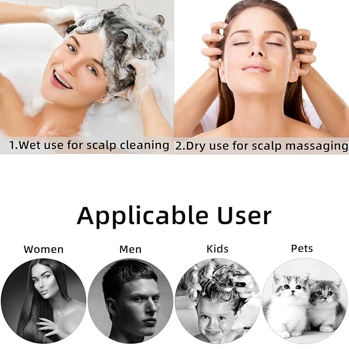 BTYMS Hair Scalp Scrubber Shampoo Brush with Dispenser, Silicone Scalp Massager Exfoliating Brush for Dandruff Removal-Velvo Beauty