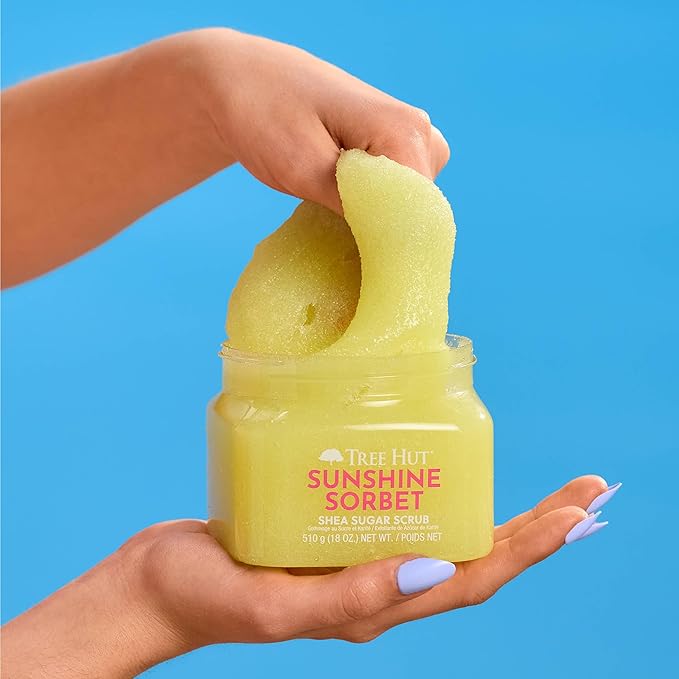 Tree Hut Sunshine Sorbet Shea Sugar Scrub | Exfoliating Body Scrub Removes Dead, Dry Skin for a Soft & Hydrated Feel | Nourishing Essential Body Care | 18 fl oz.-Velvo Beauty