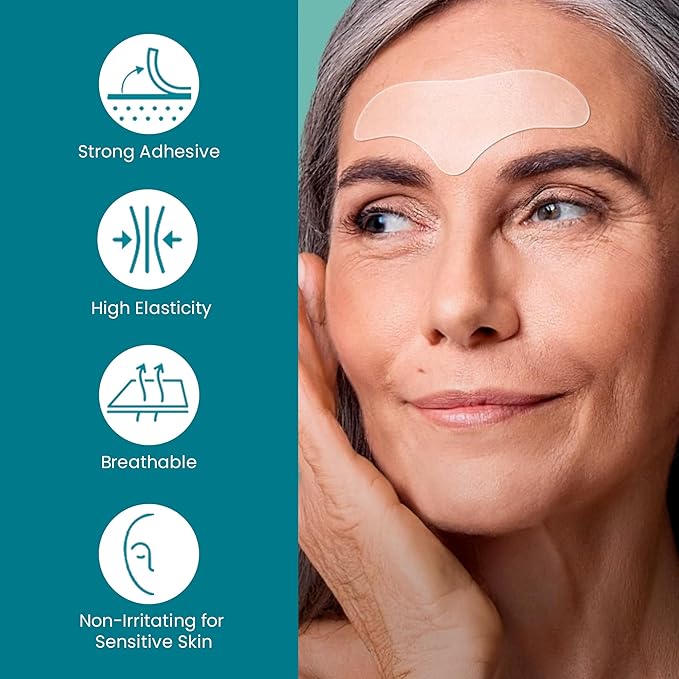 Advanced Wrinkle Patches 60ct Smile Line, Frown Line Wrinkle Patches for Facial Korean Skin Care Face Wrinkle Tape Invisible Overnight with Retinol & Collagen (Large (Forehead))-Velvo Beauty