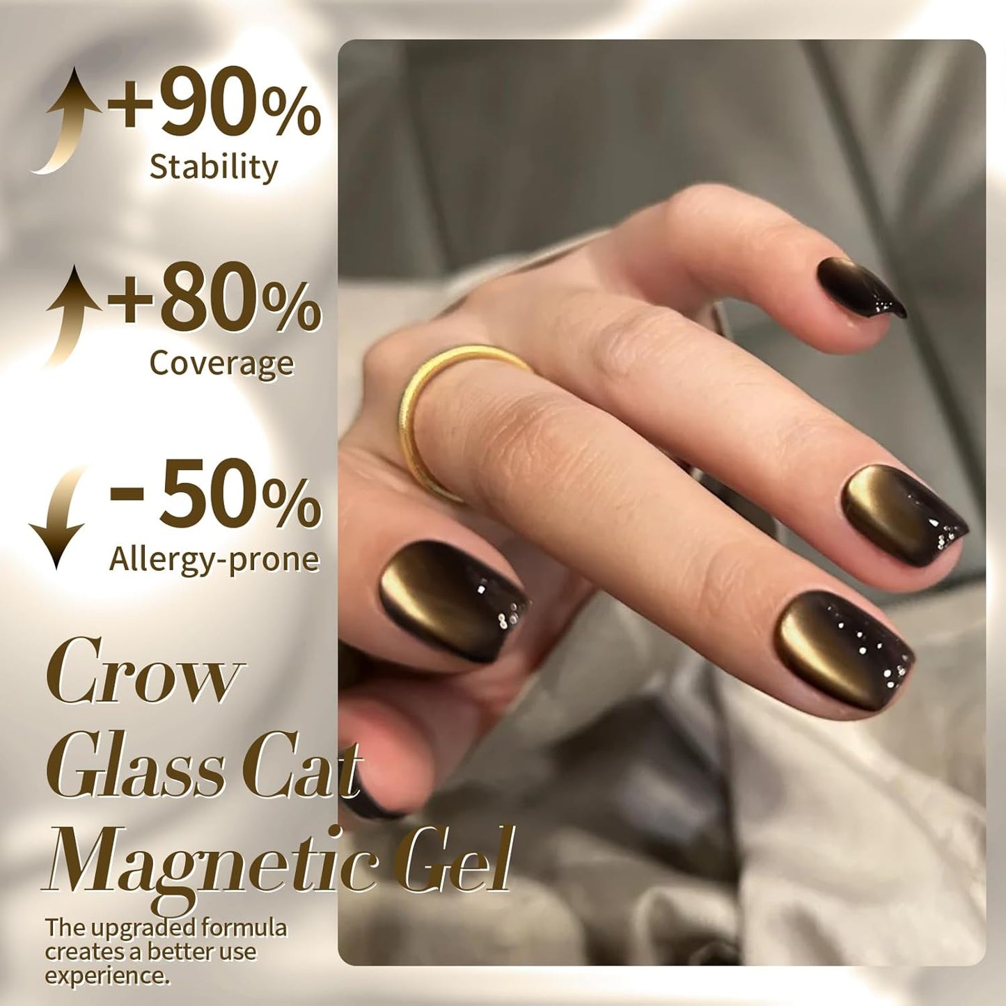 Born Pretty Cat Magnetic Eye Gel Nail Polish,Brown Jelly Glass Magnetic Gel Polish, Crow Glitter Soak Off Nail Art Salon Manicure Home Gift 15ml-Velvo Beauty