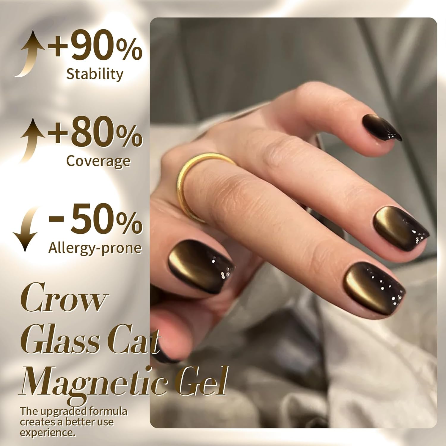 Born Pretty Cat Magnetic Eye Gel Nail Polish,Brown Jelly Glass Magnetic Gel Polish, Crow Glitter Soak Off Nail Art Salon Manicure Home Gift 15ml-Velvo Beauty