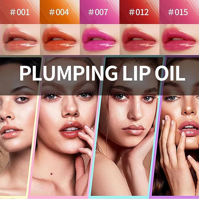 Hydrating Lip Glow Oil, Lip Oil Gloss Transparent Toot Tinted Nourishing Long Lasting Repairing Lightening Lip Lines (CHERRY) 0.2 OZ-Velvo Beauty