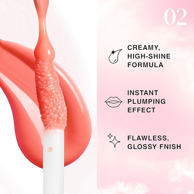 Lip Plumper Gloss Lip Job - Plumping Lip Gloss with Glossy Finish - Lip Pump Gloss with Hydrating & Smoothing Formula - 0.14 Fl Oz (Slinky Silk)-Velvo Beauty