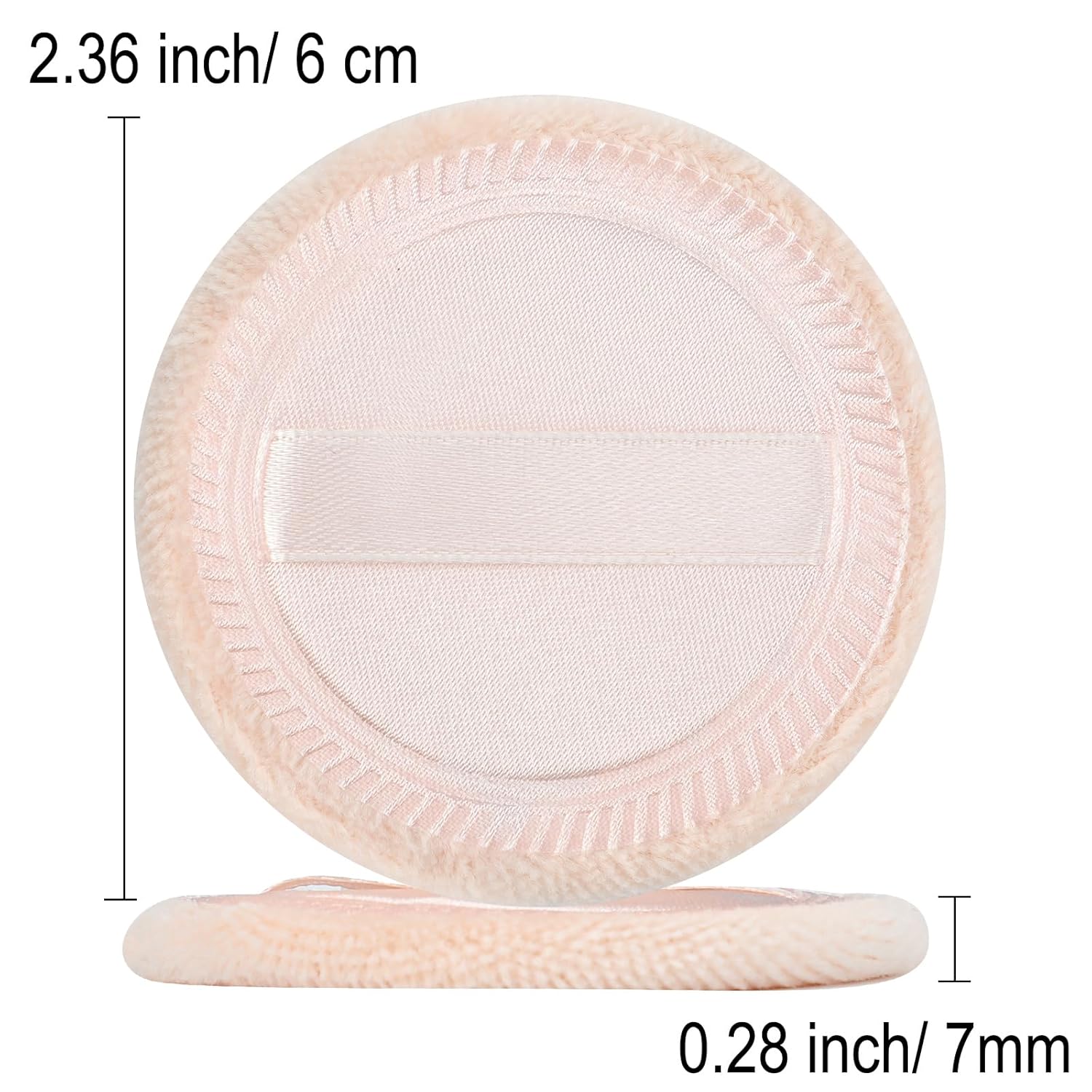 12 Pieces Powder Puffs Cotton Makeup Pads Soft Face Compact Puffs for Loose Setting Pressed Powder, 2.36 Inch (Beige)-Velvo Beauty