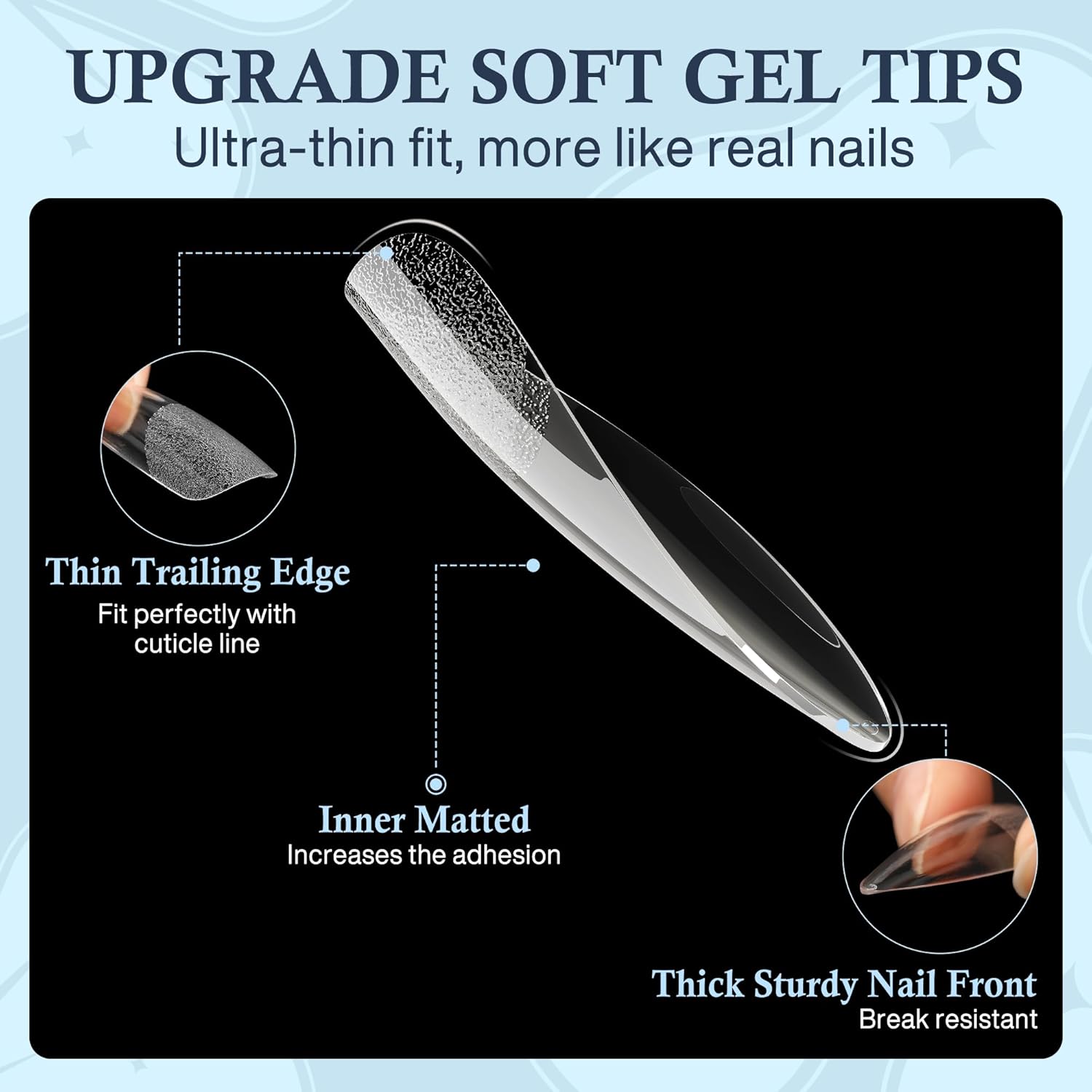 Stiletto Nail Tips Extra Long 240Pcs Pre-shaped Full Cover Fake Nail Tips No Filed Soft Gel Stiletto Acrylic Nails for Soak Off Nail Extension Nail Art DIY 12Sizes-Velvo Beauty