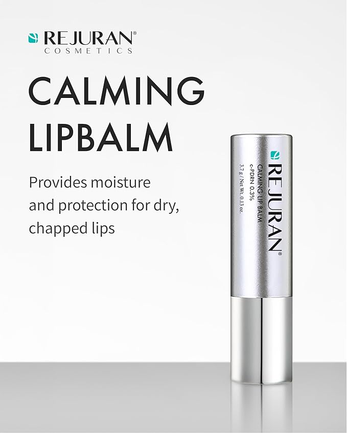 REJURAN® Calming Lip Balm, c-PDRN® – Deep Moisturizing & Soothing Care for Dry, Chapped Lips with Shea Butter & Jojoba Ester, Non-Sticky Formula & Fragrance-Free, Korean Skincare (3.7g)-Velvo Beauty