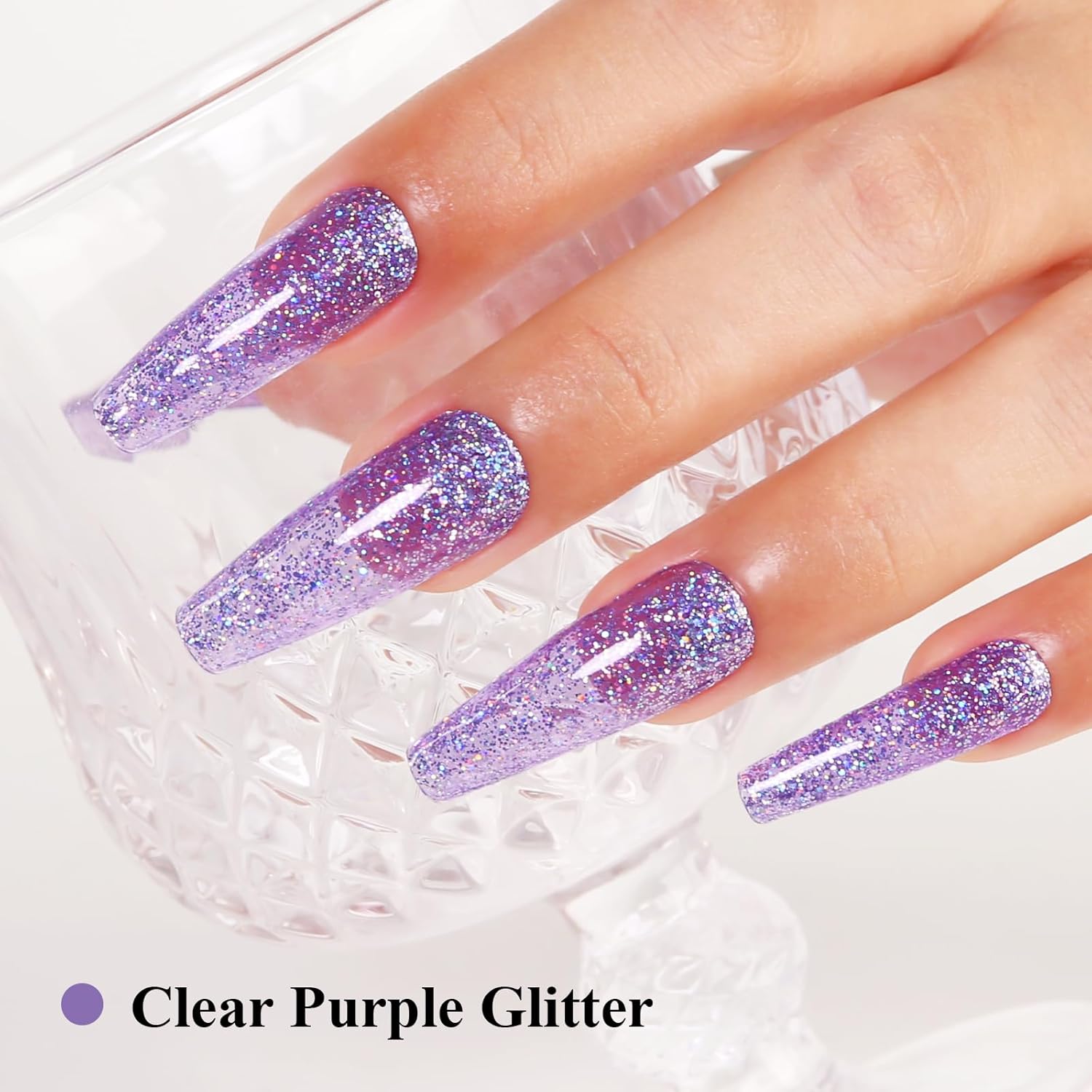 Imtiti Glitter Gel Nail Polish, Clear Purple Iridescent Glitter Gel Polish Diamond Shimmer Sparkle Soak Off UV LED Nail Gel Polish Autumn Winter Gel Polish Manicure Gel Nail Kit 10ML-Velvo Beauty
