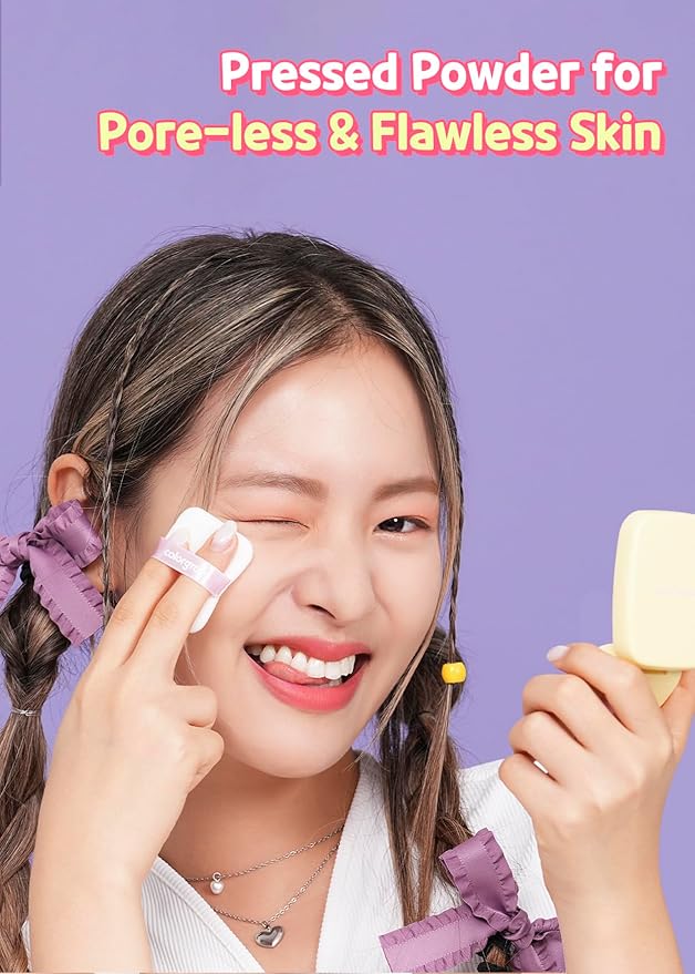 Colorgram Sebum Retouching Blur Pact | Poreless-Looking Pressed Setting Face Powder for Normal to Oily Skin, Provides Weightless, Matte Finish with Soft Focus Effect-Velvo Beauty