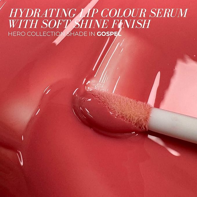 FITGLOW Beauty Lip Colour Serum | Hydrating Lip Gloss | Plumping Anti-Aging Lip Treatment | Natural Shine with Pomegranate Sterols & Collagen | Buildable Color for Dry Chapped Lips | Gospel - 10g-Velvo Beauty