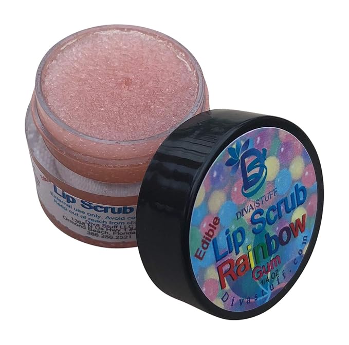 Diva Stuff Ultra Hydrating Lip Scrub for Soft Lips, Gentle Exfoliation, Moisturizer & Conditioner, Rainbow Gum – ¼ oz (Made in the USA)-Velvo Beauty