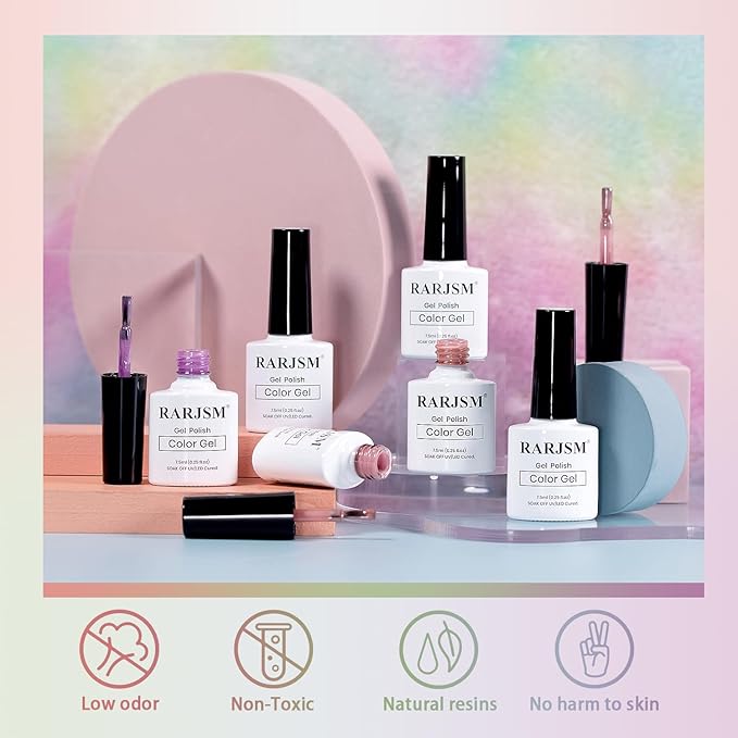 RARJSM Moonlight Cat Eye Gel Nail Polish Set 6 Pcs Smoothie Ceramic Glitter Shimmer Grape Purple Silver White Blue Green Pink Velvet Mirror Cateye Gel Polish with Magnetic Stick UV LED Curing Require-Velvo Beauty