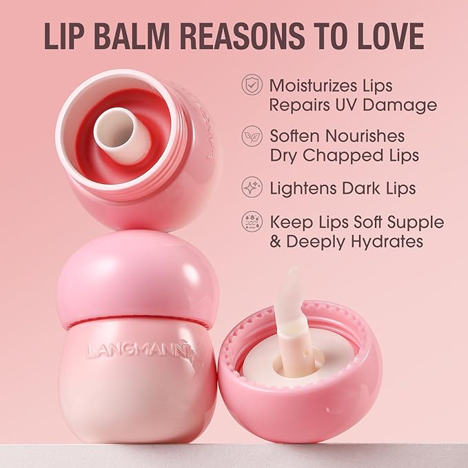 Glow Lip Balm Long-Lasting Moisturizing Lip Gloss, Plumping Lip Oil, Tinted Lip Balm Nourishing Lip Care For Dry Lips, Moisture Lip Repair Hydrating Lip Sleeping Mask Not Sticky Lip Stain(3# Rose Red)-Velvo Beauty