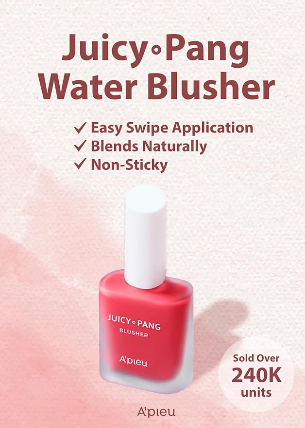 A'PIEU JUICY-PANG WATER BLUSHER (RD01 - Popping Cherry) Korean Liquid Blush For Cheeks K Beauty Makeup-Velvo Beauty