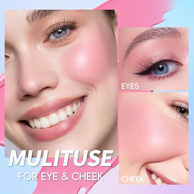 Color Changing Blusher, Black to Pink Blush for Cheek Tint PH Temperature Change Magic Moisturizing Multi-use Cream,LongLasting Waterproof Lightweight Natural-Looking Face Makeup-Velvo Beauty