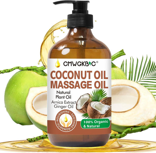 Coconut Oil Massage Oil for Massage Therapy- Relaxing Massage Oil,Carrier Oil for Essential Oils,Non-Greasy Coconut Oil for Skin and Hair,Massage Oils for Date Night Spa Body Oil for Women Men-Velvo Beauty