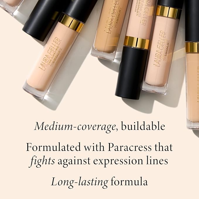 LAURA GELLER NEW YORK The Ideal Fix Concealer - Golden Medium - Buildable Medium to Full Coverage Liquid Concealer - Covers Under Eye Dark Circles & Blemishes - Long-Lasting-Velvo Beauty