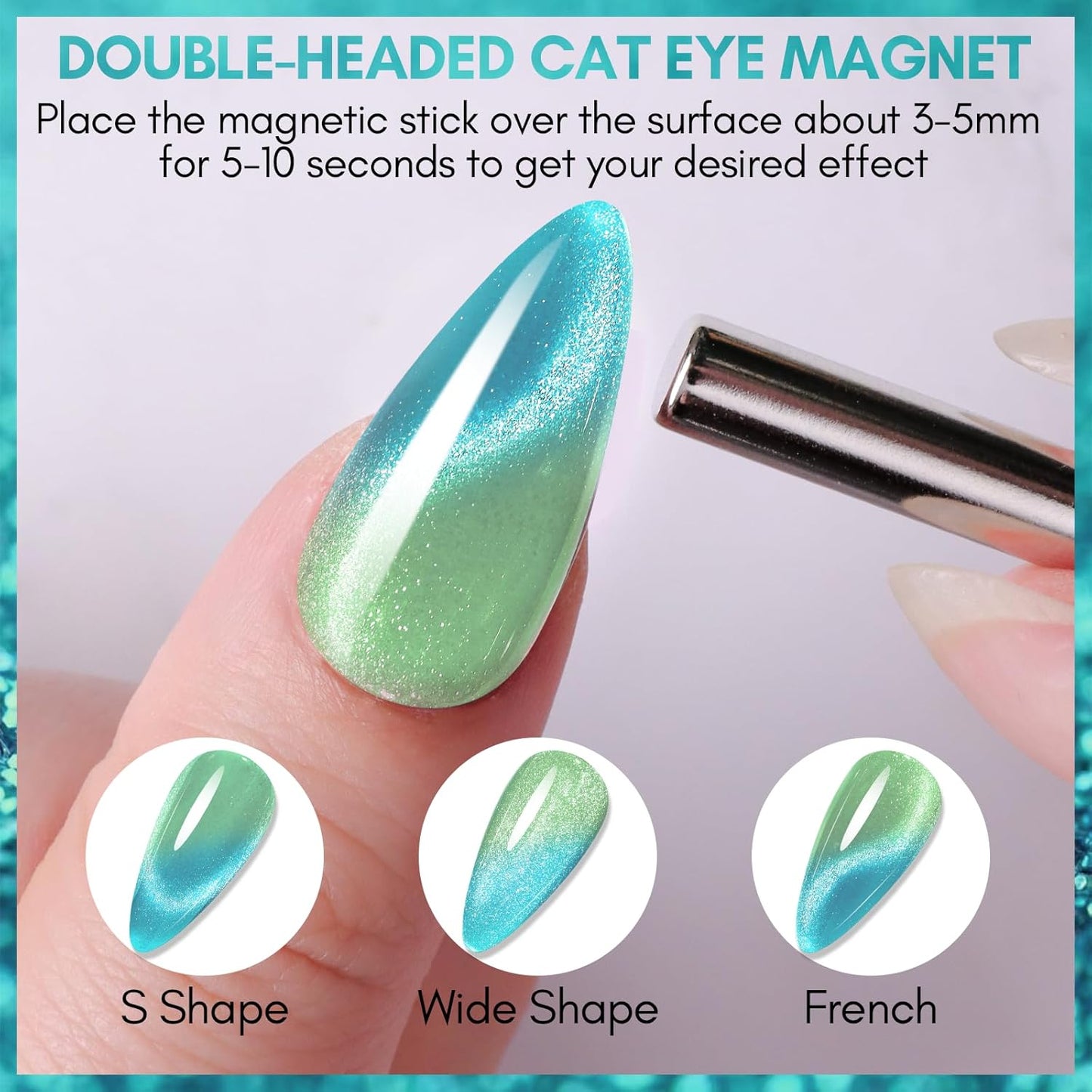 Makartt Cat Eye Gel Nail Polish: Reflective Glitter Gel with Magnet for Temperature Changing Magnetic Nails, Nail Polish UV/LED Light Cured, DIY Nail Art, Salon & Home Use(Olive Catway) 10ml-Velvo Beauty