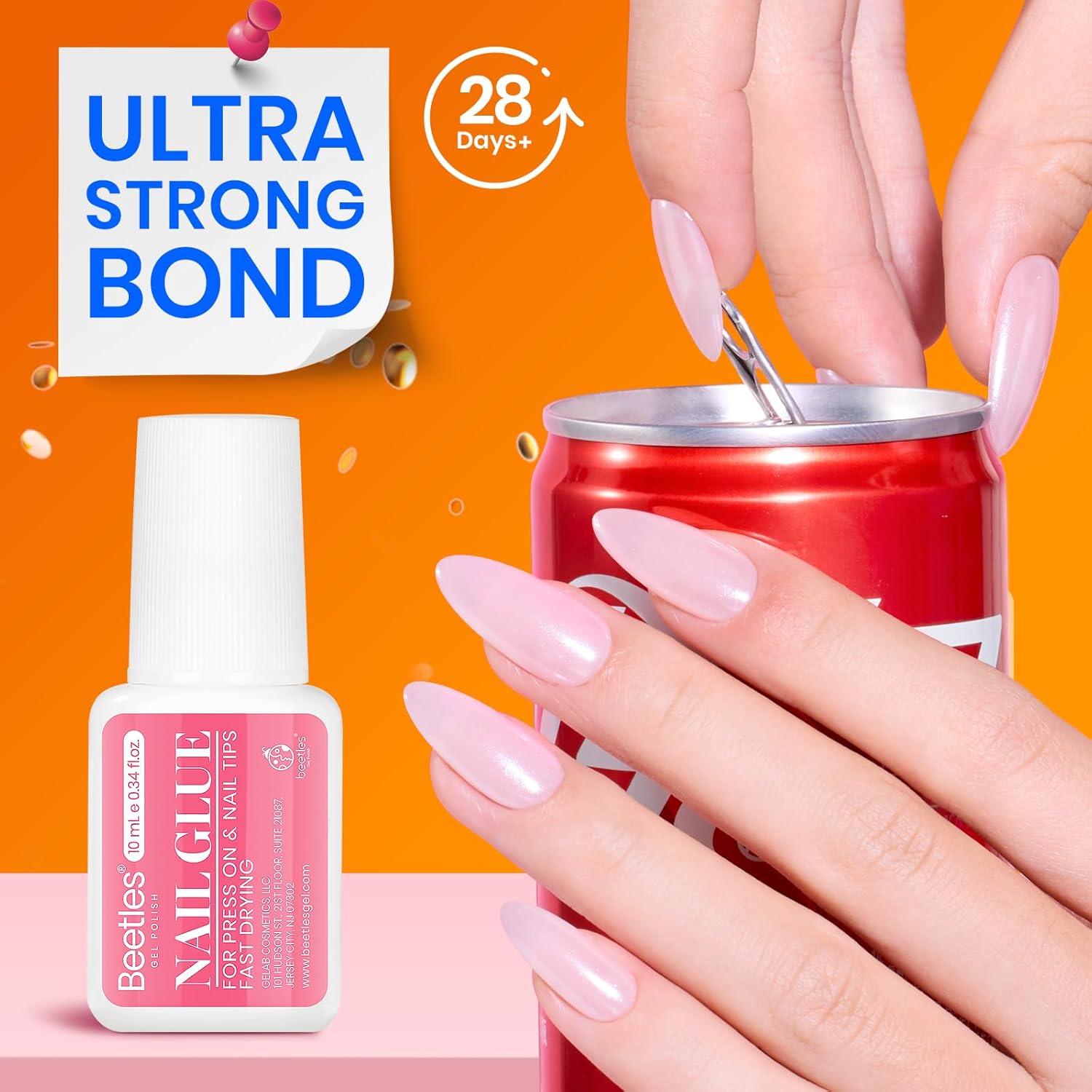 Beetles 10ML Super Strong Nail Glue for Press Ons, Nail Tips, Acrylic Nails No Uv Light Needed Nail Bond Brush in Nail Glue for Press On Nails Fake Nails Long Lasting for Beginners DIY Home-Velvo Beauty