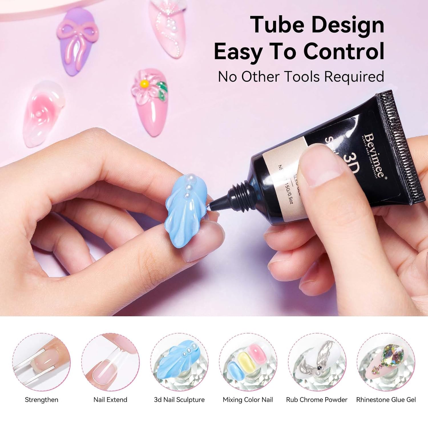 18g Solid Builder Gel for Nails 15g 3D Nail Sculpting Gel for Nail Art, Clear Non-Stick Hand For Modeling, Sculpture, Nails Extension UV/Led Manicure DIY At Hom-Velvo Beauty