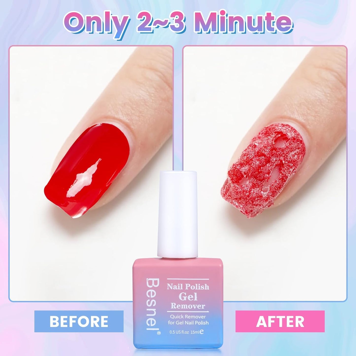 Gel Nail Polish Remover, Professional Gel Polish Remover for Nails Non-Irritating Easily & Quickly Remove Nail Polish, Gel Remover Tools Kit Nail File Cuticle Pusher Nail File Grit-Velvo Beauty