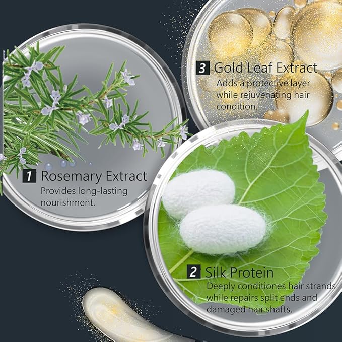 SH-RD Protein Cream Gold Deluxe Edition | Deep Conditioner for Dry Damaged Hair | Leave-In Hair Protein w/Rosemary & Gold Leaf | Repair Split Ends, Promote Shine - 2.71oz/80ml-Velvo Beauty