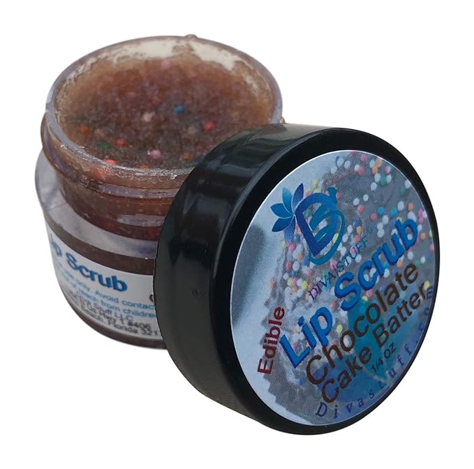 Diva Stuff Ultra Hydrating Lip Scrub for Soft Lips, Gentle Exfoliation, Moisturizer & Conditioner, Chocolate Cake Batter – ¼ oz (Made in the USA)-Velvo Beauty