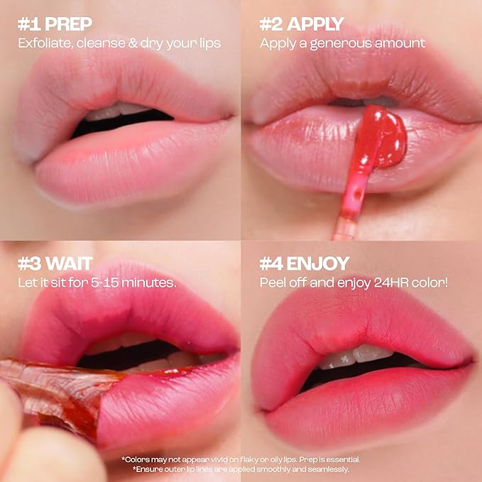 Rouge Star Plumping Lip Tattoo (0.17 oz) - 72-HR Long Lasting Waterproof Peel Off Lip Stain - Transfer-Proof, Non -Sticky Hydrating Matte Lip Tint Tattoo (Pop Pink)-Velvo Beauty