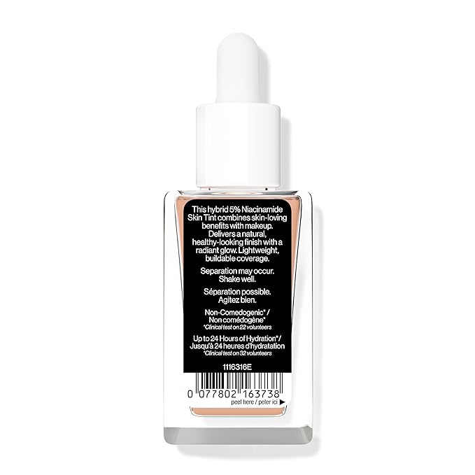 wet n wild Bare Focus Skin Tint, 5% Niacinamide Enriched,Buildable Sheer Lightweight Coverage,Natural Radiant Finish,Hyaluronic & Vitamin Hydration Boost,Cruelty-Free & Vegan-Light Medium Sand-Velvo Beauty