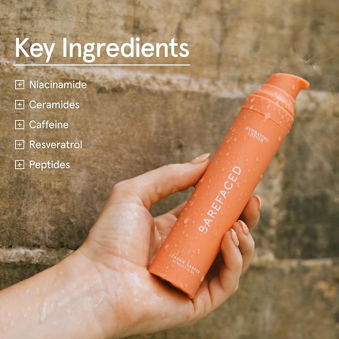 Barefaced Hydrating Lotion 1.7 Fl Oz - Oil Free, Lightweight Moisturizer with Niacinamide, Hyaluronic Acid & Ceramides - Anti-Aging, Calms Redness, and Improves Skin-Velvo Beauty