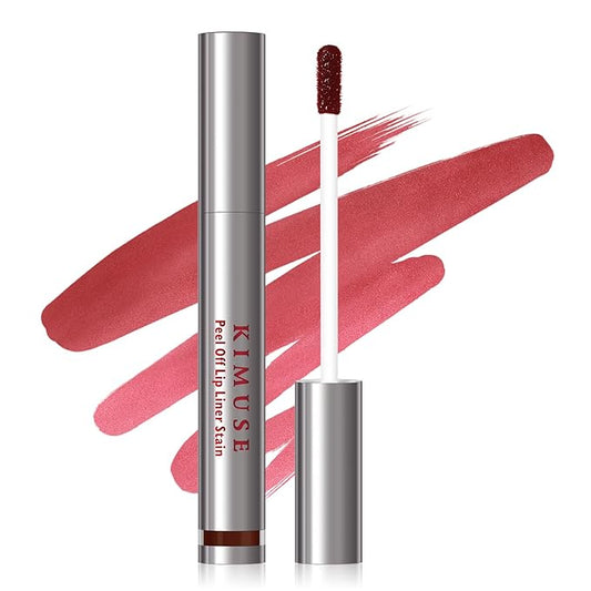 KIMUSE Peel Off Lip Liner Stain, Long Lasting Lip Tint Stain Peel Off, Waterproof, Transfer-Proof, Highly Pigmented Color Peel Off Lip Stain Liner, Matte Finish-Velvo Beauty