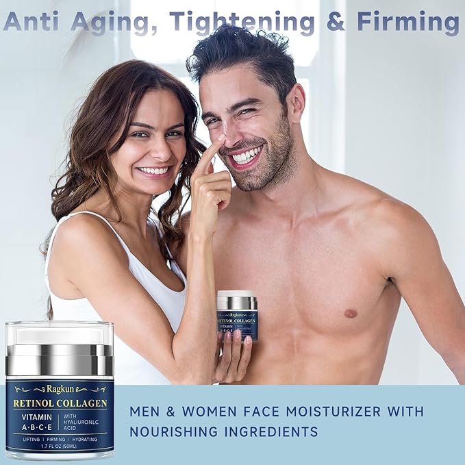 Retinol Cream for Face, Collagen Neck Creams for Tightening and Firming, Anti Aging Day & Night Facial Moisturizer for Women & Men, Instant Face Lift Wrinkle Cream 2-Pack-Velvo Beauty