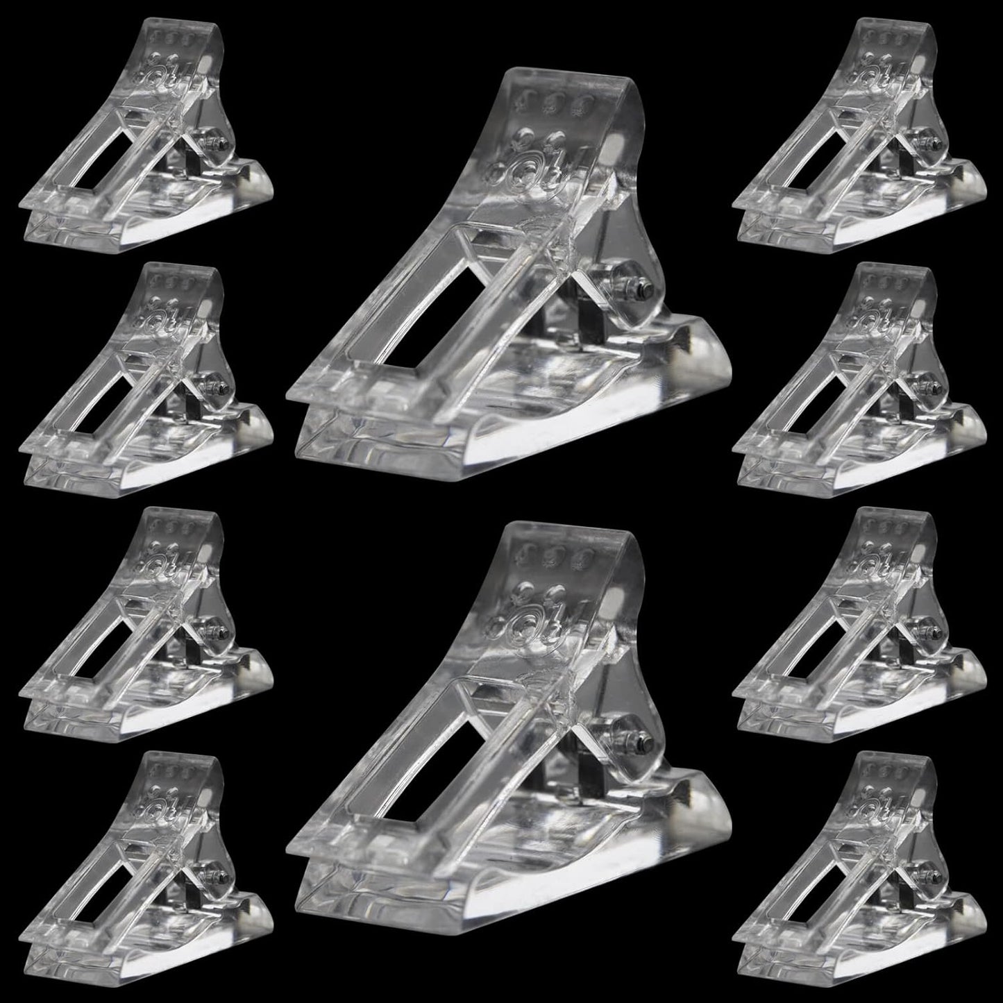 10 Pcs Nail Tips Clip for Quick Building Extension Nail Mold & Nail Tips,Plastic Transparent Dual Nail Form Extension Clip Builder DIY Manicure Nail Art Tool(Nail Clip)-Velvo Beauty