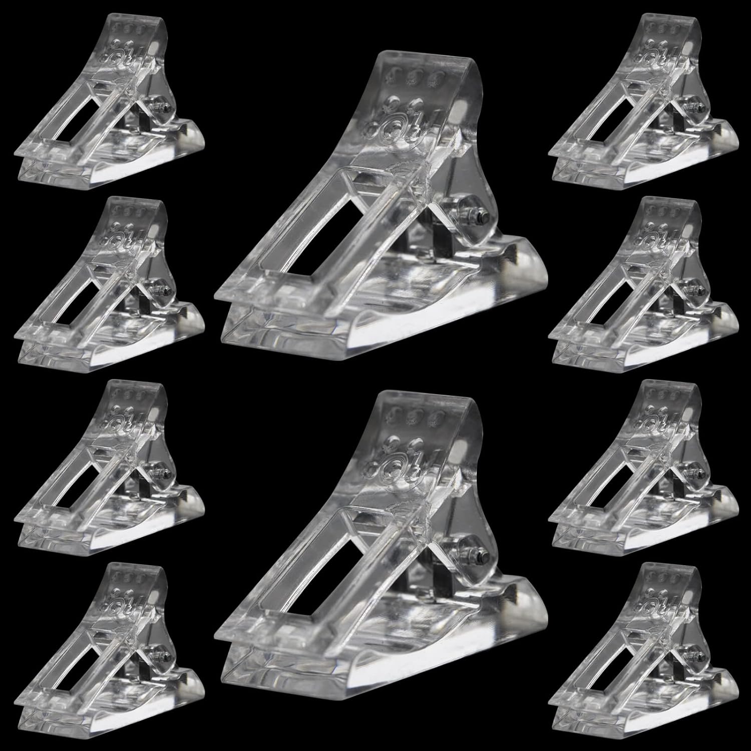 10 Pcs Nail Tips Clip for Quick Building Extension Nail Mold & Nail Tips,Plastic Transparent Dual Nail Form Extension Clip Builder DIY Manicure Nail Art Tool(Nail Clip)-Velvo Beauty
