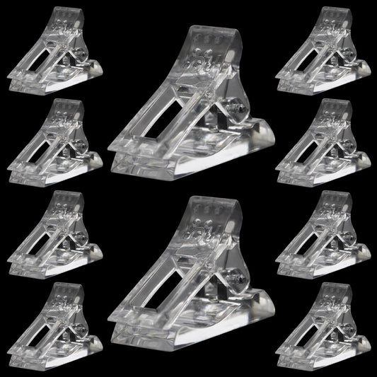 10 Pcs Nail Tips Clip for Quick Building Extension Nail Mold & Nail Tips,Plastic Transparent Dual Nail Form Extension Clip Builder DIY Manicure Nail Art Tool(Nail Clip)-Velvo Beauty