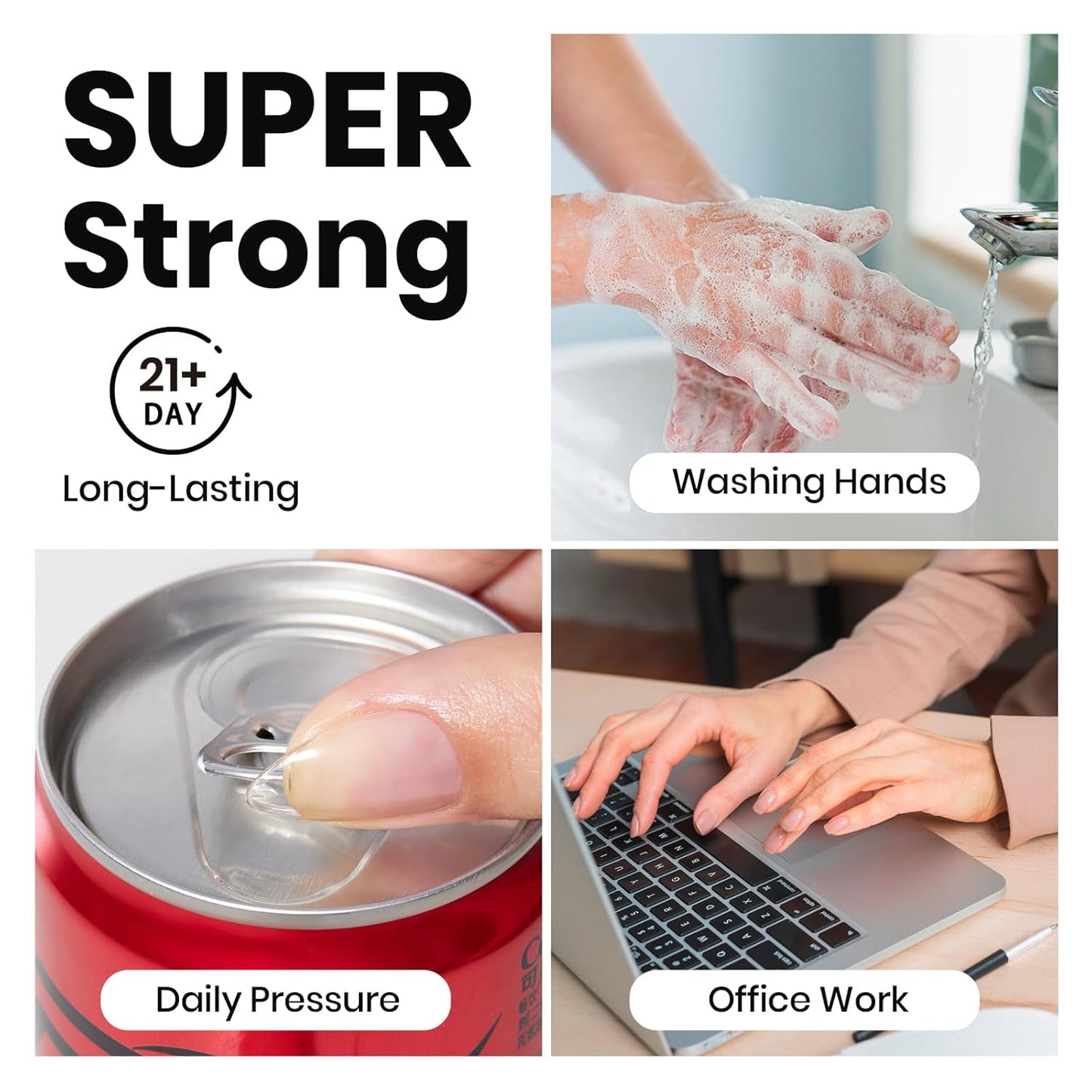 Beetles Hema-Free Nail Glue for Acrylic Nails Tips, TPO Free 2Pcs 10ml Long Lasting Uv Nail Glue for False Nail Tips, Clear Press On Nails, Skin-Friendly, U V Light Required-Velvo Beauty