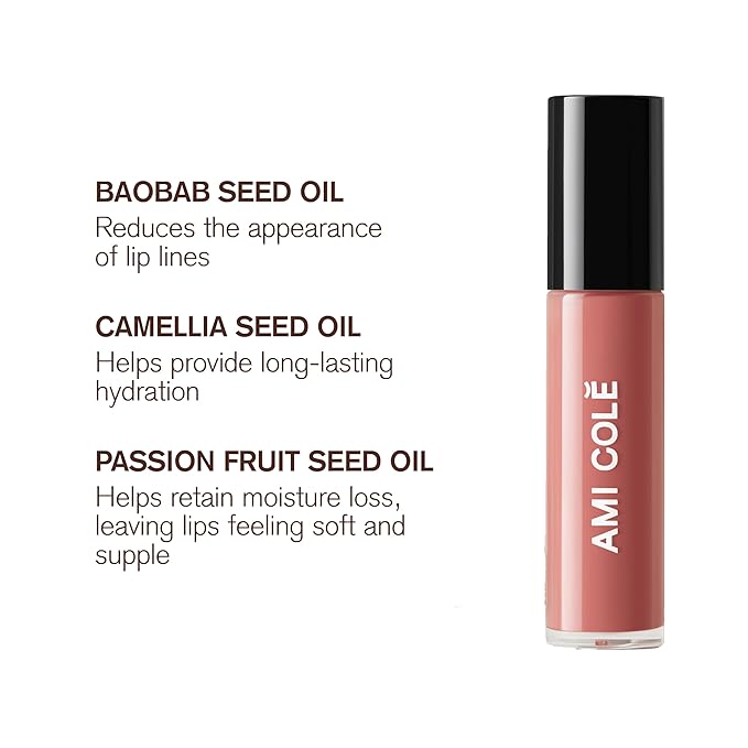 AMI COLÉ Hydrating Lip Treatment Oil 3in1 multitasker for your lips (Bliss), tinted lip gloss, hydrating lip gloss, moisturizing, natural-Velvo Beauty
