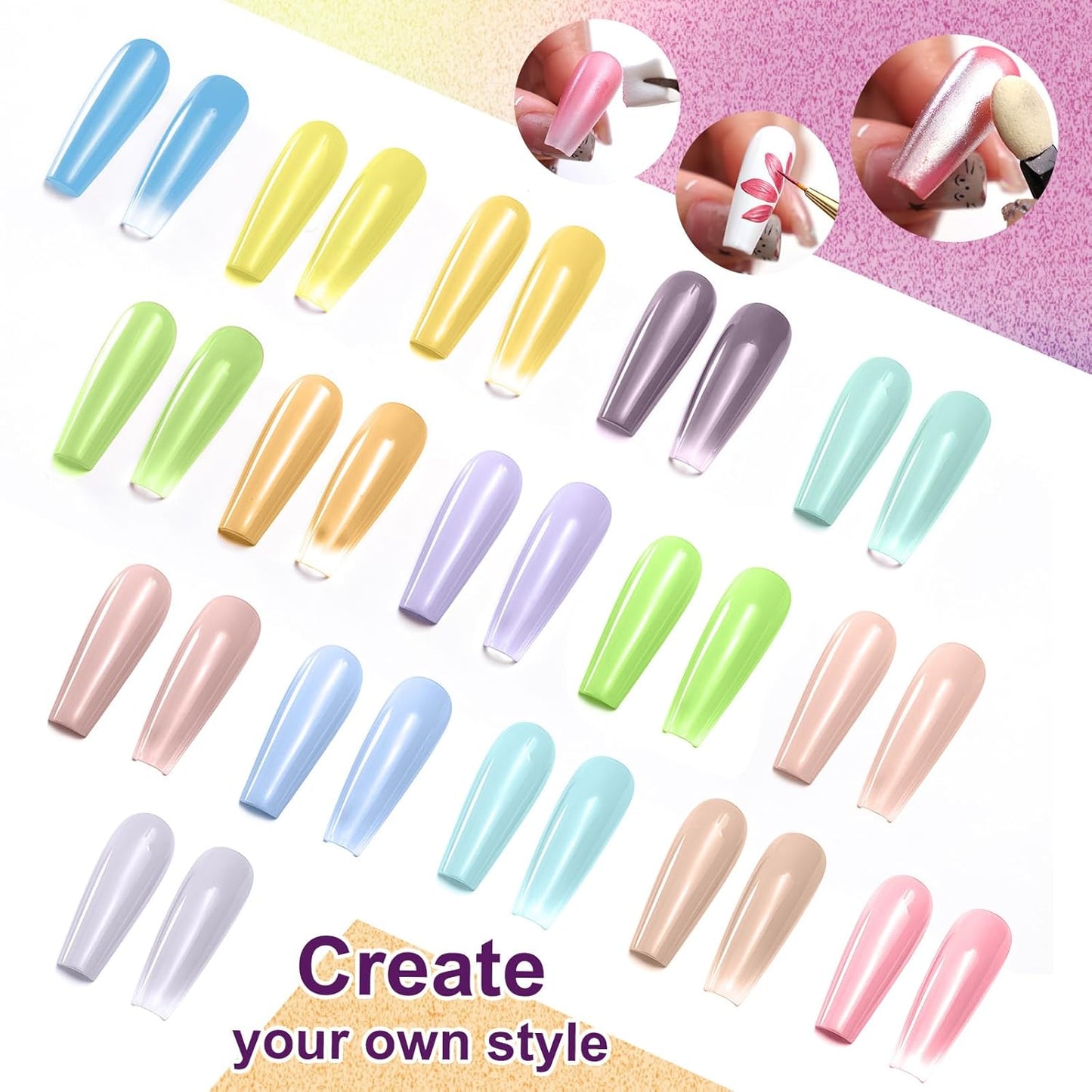 Gradient Painting Gel, 16 Colors Ombre Gel Nail Polish for Ombre Nails Aura Nails, French Manicure DIY Nail Art, Long-lasting High-glossy No-wipe Home DIY Palette Cloud Fluff-Velvo Beauty